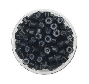 Silicone Hair Extensions Beads [ MATTE BLACK ]